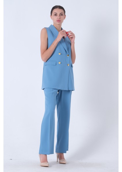 Bebe Mavi Yelek Pantolon Ikili Takım 0106310.449