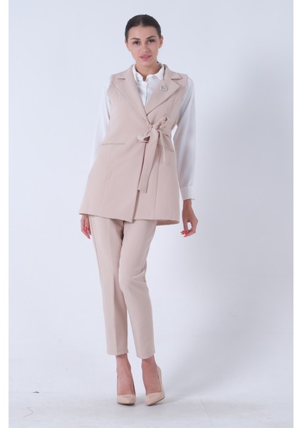 Taş Kalp Broşlu Gömlek-Yelek-Pantolon 3'lü Takım 4595036.50