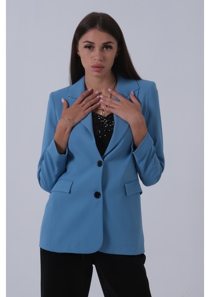 Bebe Mavi Vatkalı Astarlı Blazer Ceket 0105110.449