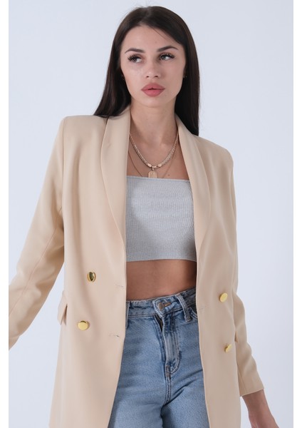 Taş Şal Yaka Gold Metal Düğmeli Tek Ceket 0105137.50 fırsatları