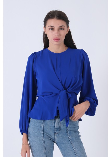 Saks Beli Bağlama Detaylı Bluz 0806546.26