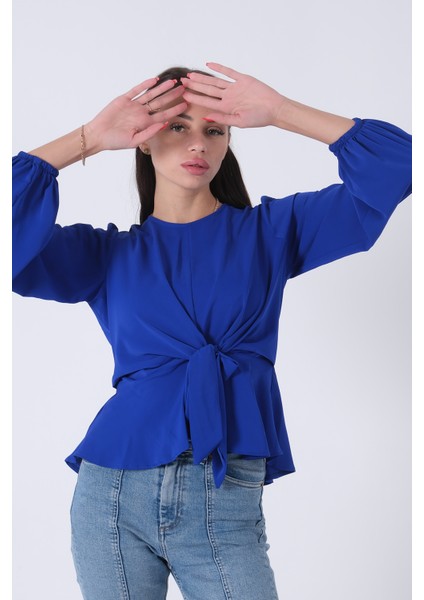 Saks Beli Bağlama Detaylı Bluz 0806546.26 modelleri