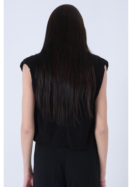 Siyah Vatkalı Sıfır Kol Bluz 4202720.01 indirimleri