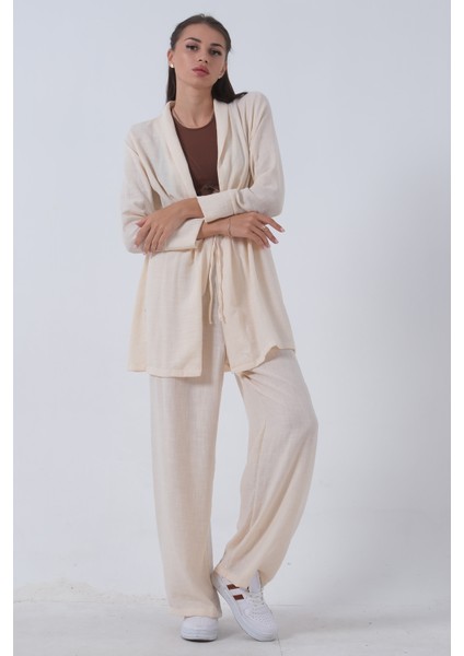 Taş Keten Pantolonlu Takım 0106319.50