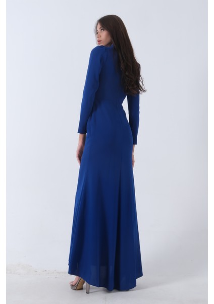 Saks Üzeri Çiçek Desen Boncuk Taş Işlemeli Tesettür Abiye 6502487.26