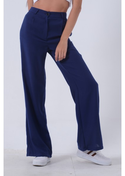 Saks Yüksek Bel Bol Paça Keten Pantolon 01020661.26