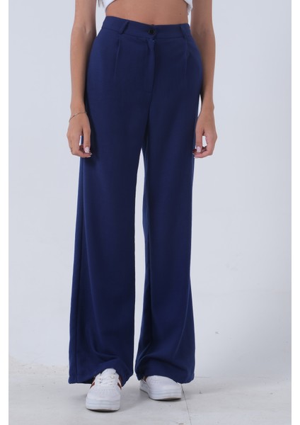 Saks Yüksek Bel Bol Paça Keten Pantolon 01020661.26
