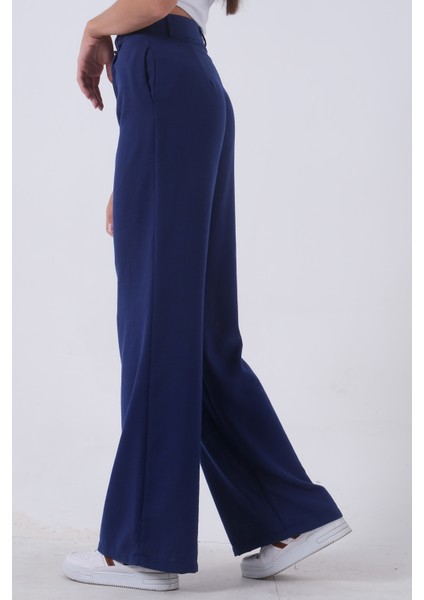 Saks Yüksek Bel Bol Paça Keten Pantolon 01020661.26