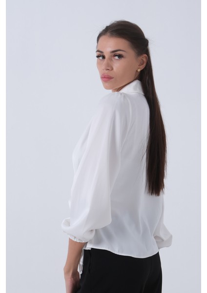 Beyaz Yandan Bağlamalı Şifon Bluz 41620062.15 indirimleri