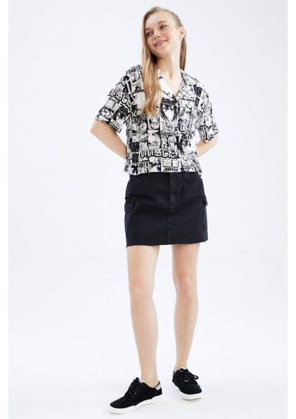 Coool Regular Fit Pijama Yaka Desenli Kısa Kollu Gömlek Z1663AZ23SM
