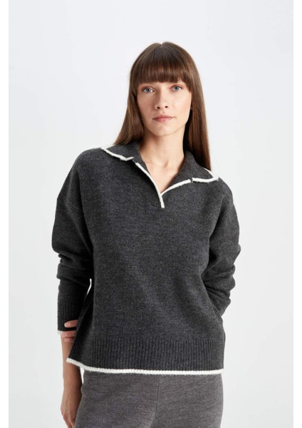 Regular Fit Yumuşak Dokulu Polo Yaka Triko Kazak A3868AX24WN modelleri