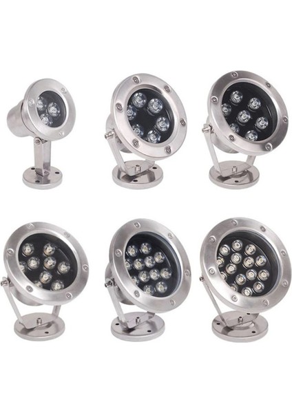 Mini Spot Paslanmaz Ayaklı Havuz LED Aydınlatma Ampülü Lamba Doğal Beyaz A-1210 6W 12V IP68