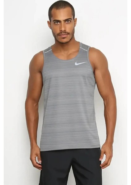 Miler Dri Fit Running Tank Top Grey Erkek Koşu Atleti Gri