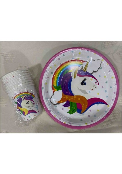 Unicorn Karton Tabak Bardak Set 8li