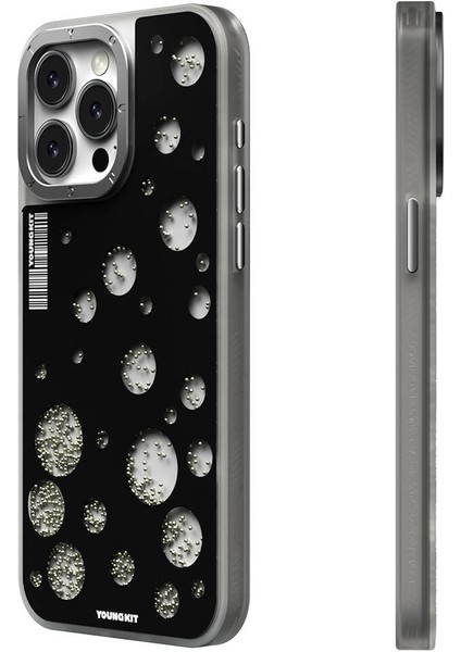 Apple iPhone 14 Pro Uyumlu Kılıf Magsafe Şarj Özellikli Youngkit Quicksand Beads Serisi Kapak Siyah fiyatları