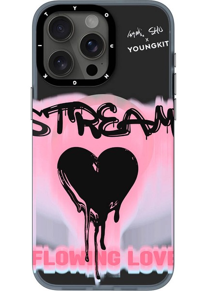 Apple iPhone 15 Pro Max Uyumlu Kılıf Magsafe Şarj Özellikli Shu Tasarımlı Youngkit Dreamland Serisi Pembe