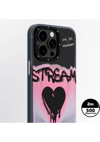 Apple iPhone 15 Pro Max Uyumlu Kılıf Magsafe Şarj Özellikli Shu Tasarımlı Youngkit Dreamland Serisi Pembe modelleri