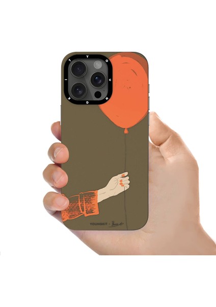 iPhone 13 Pro Max Uyumlu Kılıf Magsafe Şarj Özellikli Youngkit Orange Serisi Flying Balloon Turuncu