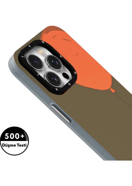 Apple iPhone 15 Uyumlu Kılıf Magsafe Şarj Özellikli Youngkit Orange Serisi Flying Balloon Kapak Turuncu modelleri