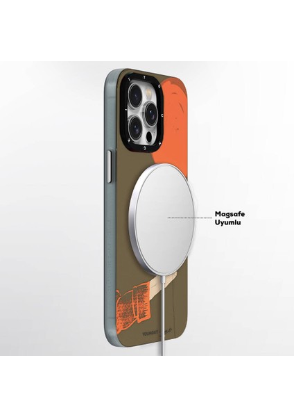 Apple iPhone 14 Uyumlu Kılıf Magsafe Şarj Özellikli Youngkit Orange Serisi Flying Balloon Kapak Turuncu fırsatları