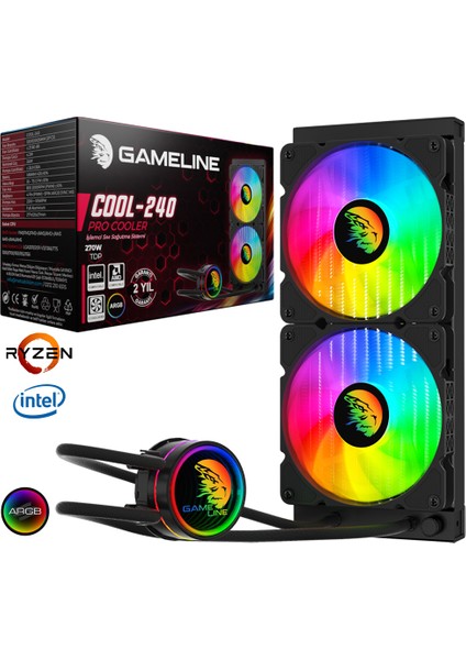 COOL-240 ARGB Fanlı 240MM Sıvı Soğutma Sistemi INTEL & AMD Uyumlu