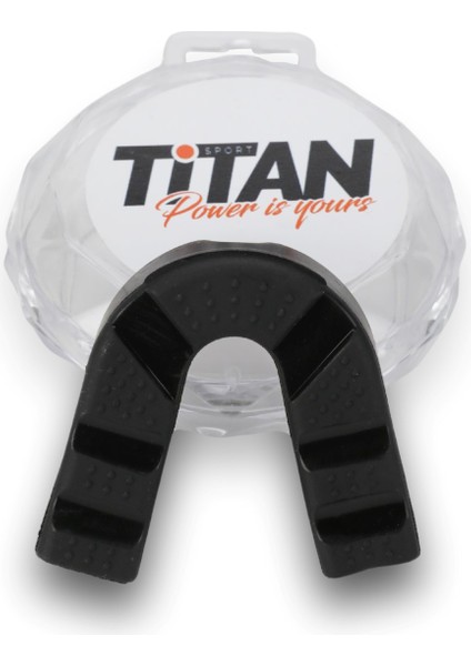 Titan Sport Silikon Dişlik Boks, Kickboks Muay Siyah Dişlik + Saklama Kabı