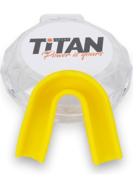 Titan Sport Silikon Dişlik Boks, Kickboks Muay Sarı Dişlik + Saklama Kabı