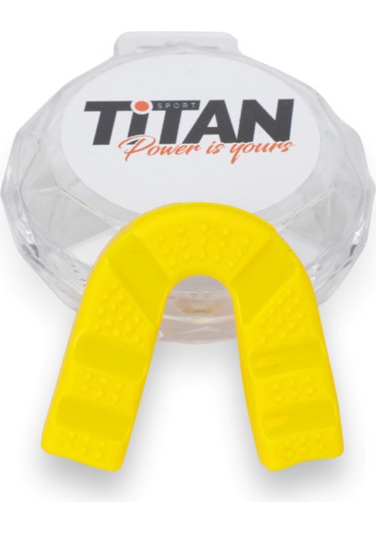 Titan Sport Silikon Dişlik Boks, Kickboks Muay Sarı Dişlik + Saklama Kabı