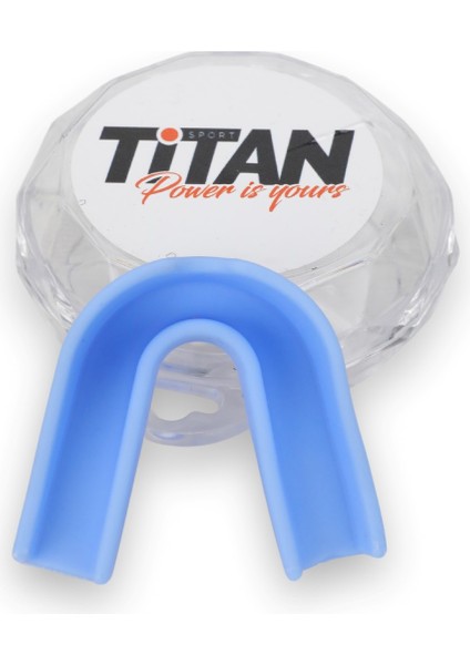 Titan Sport Silikon Dişlik Boks, Kickboks Muay Mavi Dişlik + Saklama Kabı