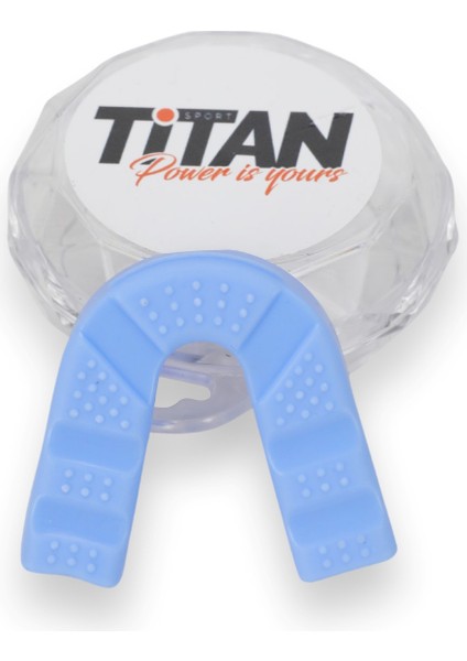 Titan Sport Silikon Dişlik Boks, Kickboks Muay Mavi Dişlik + Saklama Kabı