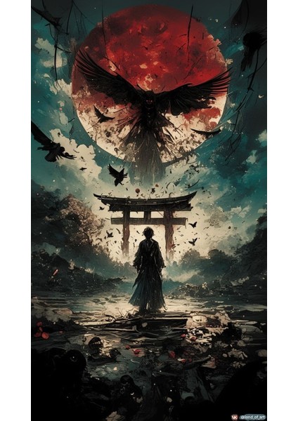 Anime Savaşçı Kartal Duvar Poster 30X42 cm Çerçevesiz