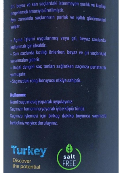 Professional Mor Şampuan Hair Silver Shampoo Gri-Beyaz-Platin Sarı Saçlar 1000 Ml.