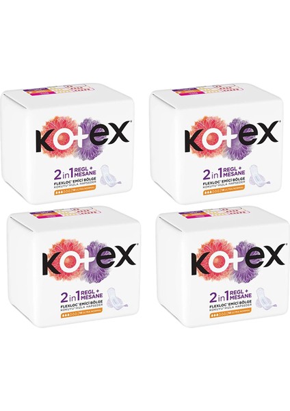 2in1 Lohusa Pedi + Regl ve Mesane Pedi Ultra Normal 4 Paket 56 Adet