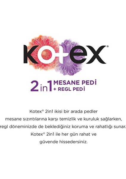 2in1 Lohusa Pedi + Regl ve Mesane Pedi Ultra Normal 2 Paket 28 Adet