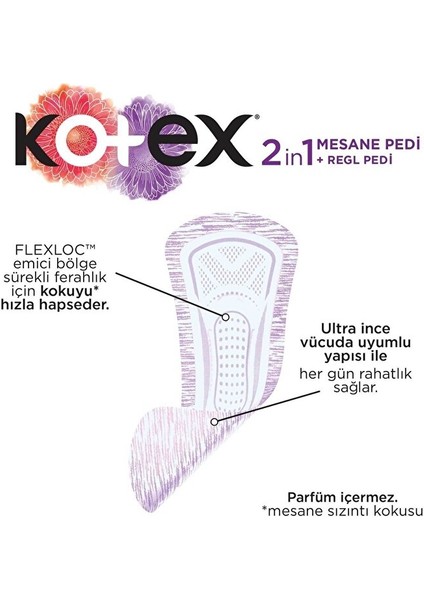 2in1 Lohusa Pedi + Regl ve Mesane Pedi Ultra Normal 2 Paket 28 Adet