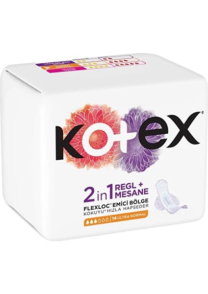 2in1 Lohusa Pedi + Regl ve Mesane Pedi Ultra Normal 1 Paket 14 Adet