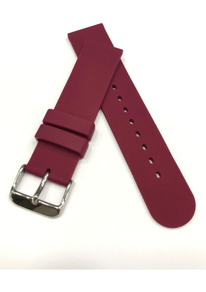 22 mm Renkli Düz Kauçuk Saat Kordonu Kayışı modelleri