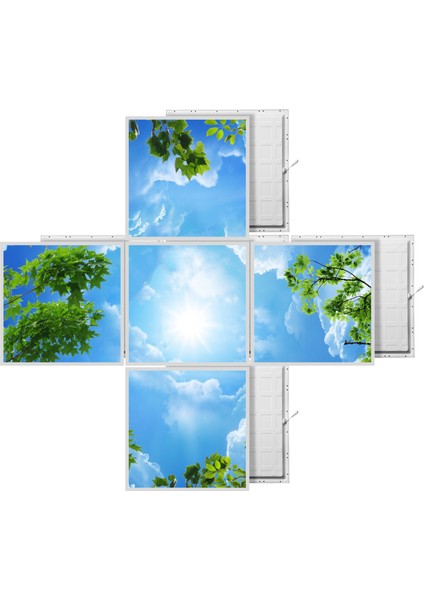 60 x 60 LED Panel Aydınlatma Desenli 3x3 5'li Grup Özel Seri 46511436SA