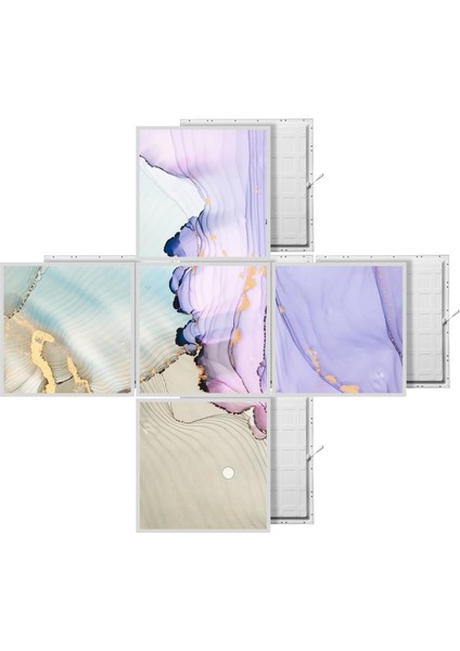 60 x 60 LED Panel Aydınlatma Desenli 3x3 5'li Grup Özel Seri 46511464SA