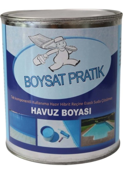 Pratik Tek Komponentli Solvent Bazlı Havuz Boyası 2.5 kg - Havuz Mavi