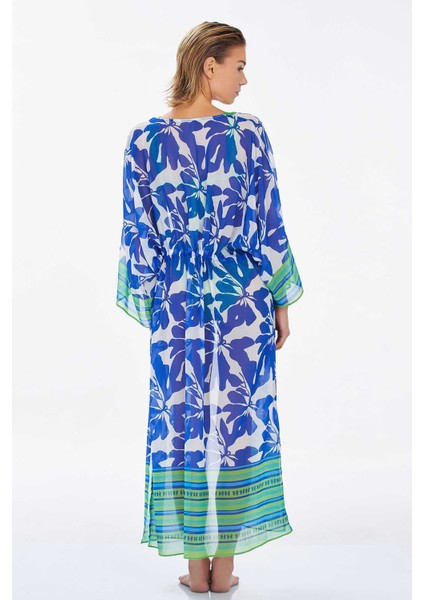 Mayo Üzerine Tek Pareo Kaftan Armaranta 6126 Saks modelleri