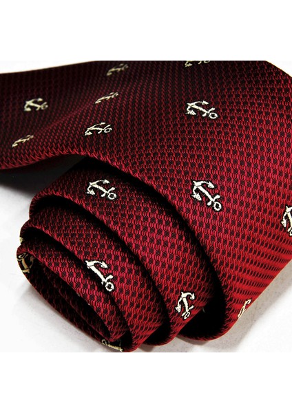 El Yapımı Çıpalı Denizci Kravat Mikrofiber Jakarlı Kravat (MAR031)