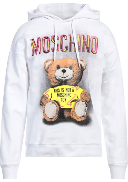 Teddy Desenli Pamuklu Kapşonlu Sweatshirt