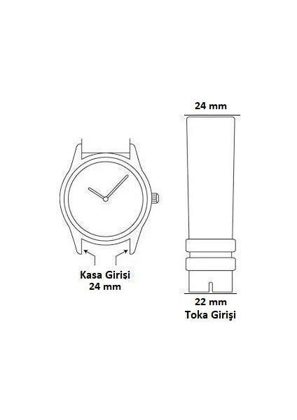24 mm Bordo Wainer Orijinal Hakiki Deri Saat Kordonu