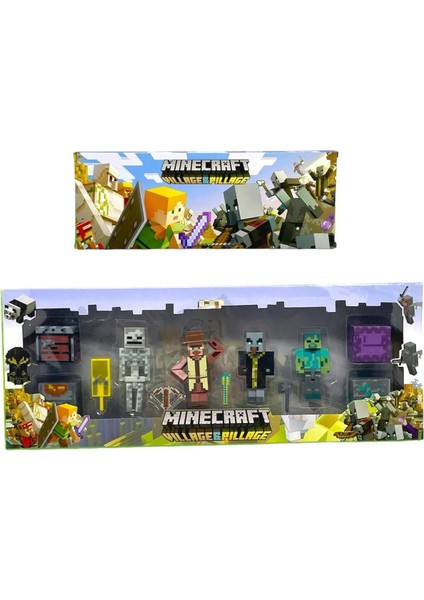 Minecraft Figür Set Minecraft 4 Figürlü Bol Aksesuarlı Set Toplam 12 Parça