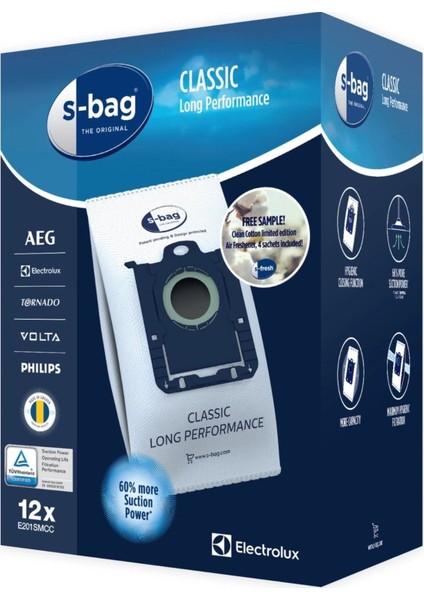 Ithalatçı Garantili Fc 8785 Performer Silent S-Bag Uyumulu Kutulu Toz Torbası -12 Li Kutu 02 Beyaz