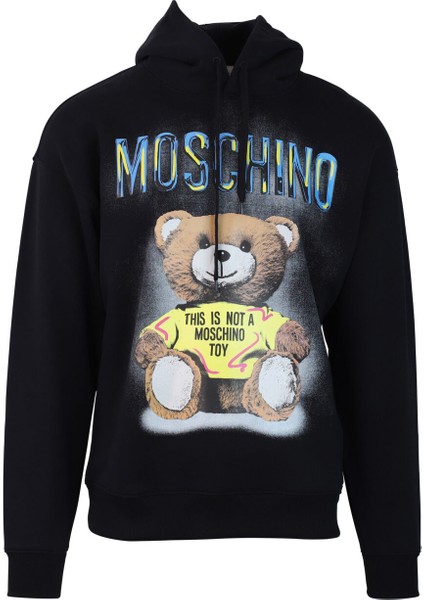 Teddy Desenli Pamuklu Kapşonlu Sweatshirt
