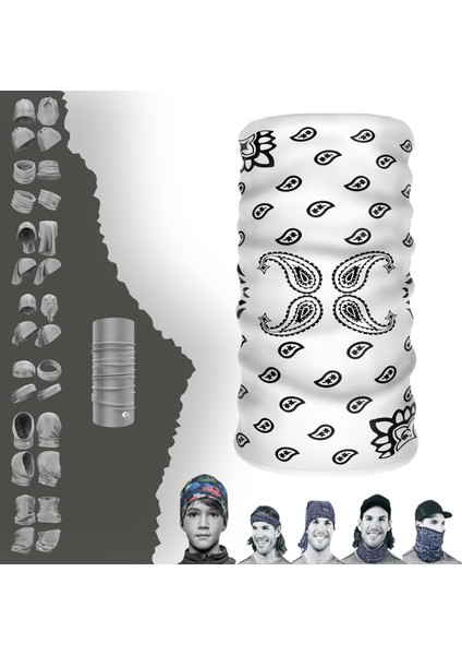 Etnik Damla Desenli "dikişsiz Hafif Ucuz" Baf Boyunluk Bandana Maske