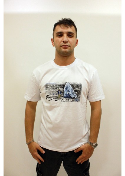 Ets 2270 Baskılı Işleme Detaylı Relax Fit Erkek T-Shirt