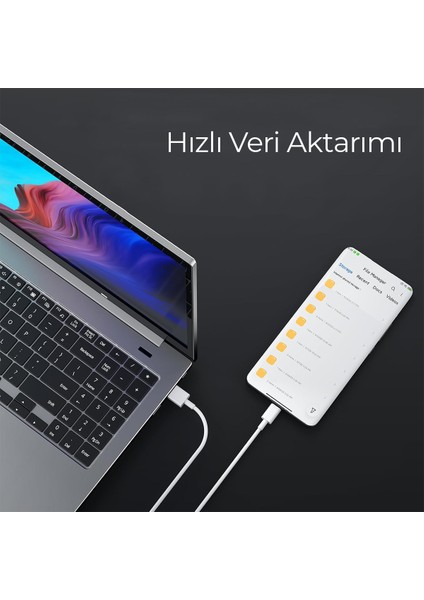 by Deji Samsung Xiaomi Uyumlu Type-C 67w Hızlı Şarj ve Data Kablosu 1.2m